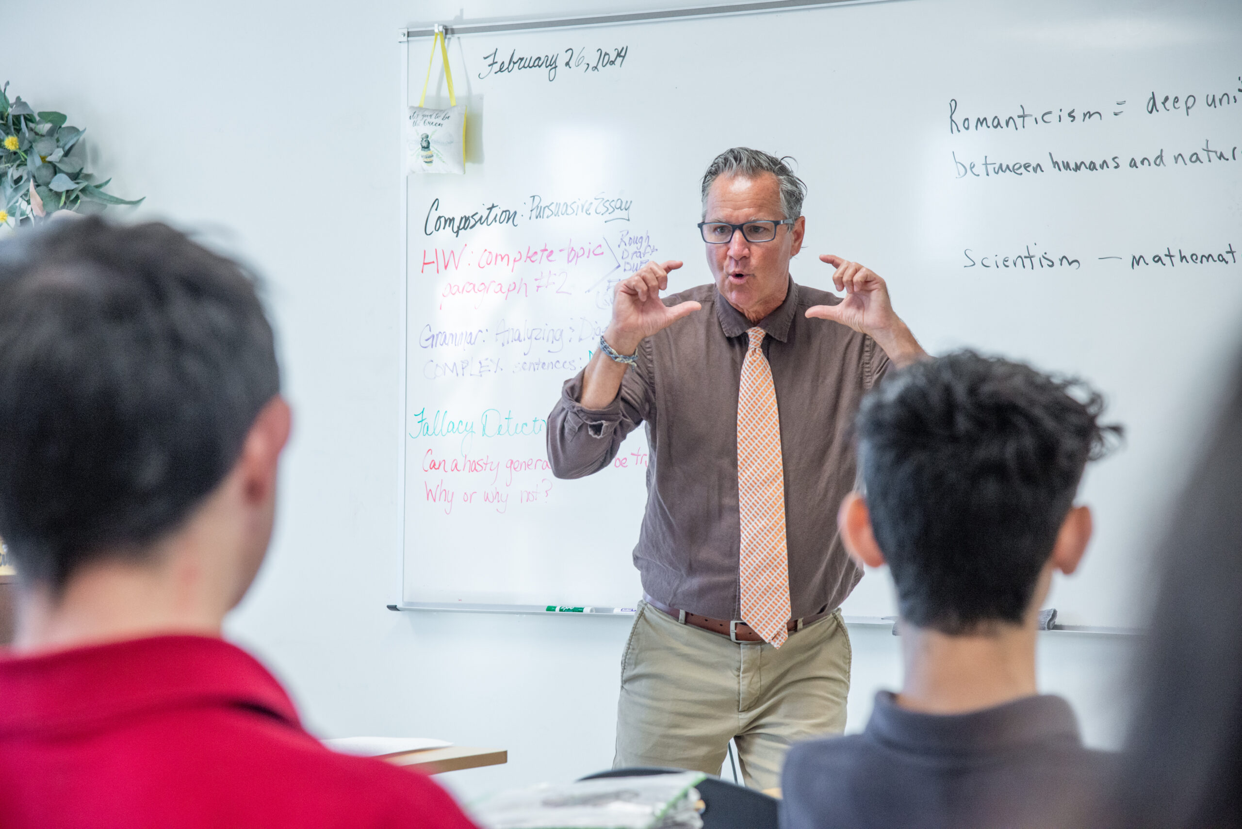 Male teacher lecturing