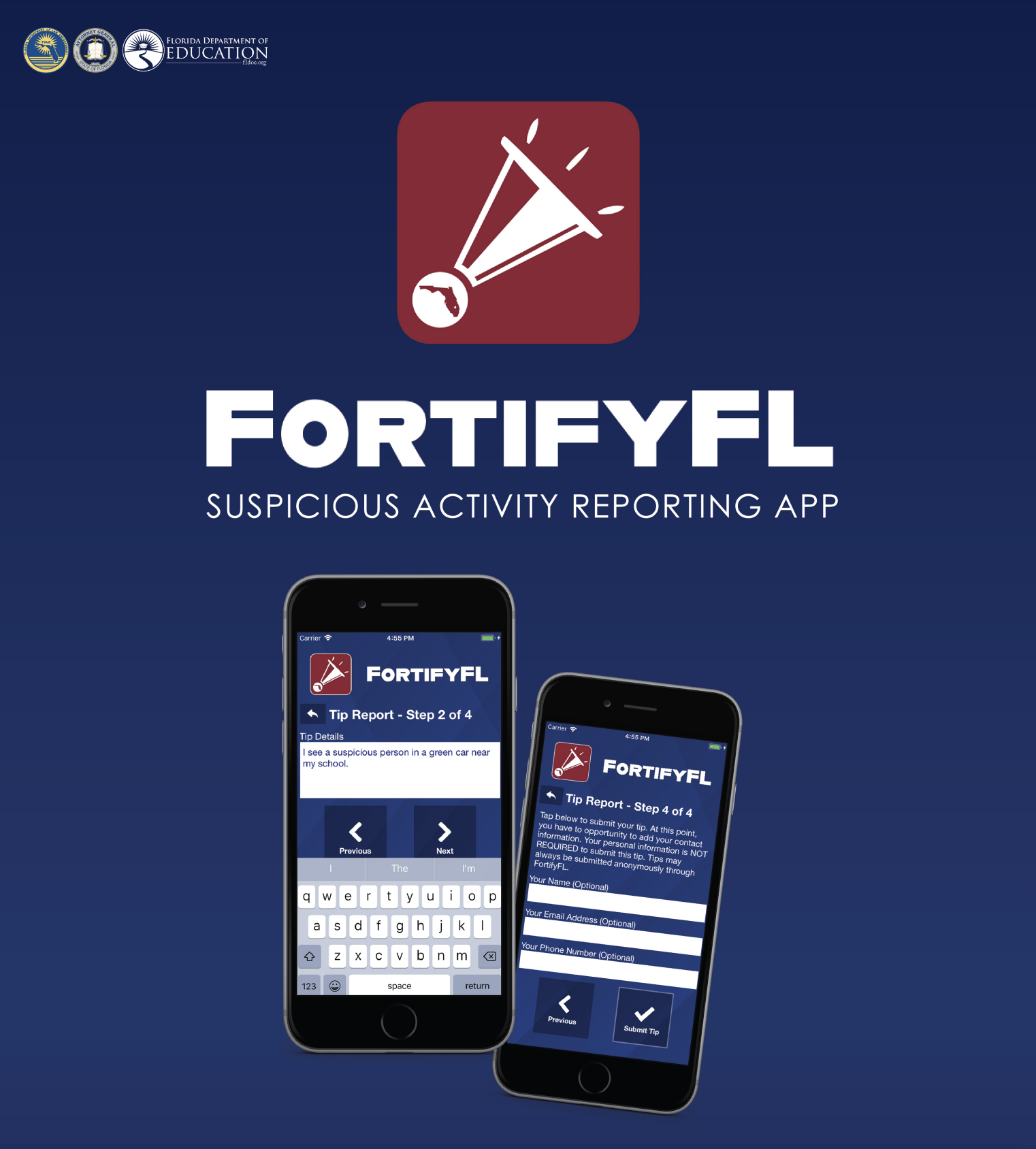 Fortify FL suspicious activity reporting app